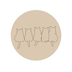 illustration of five friends cats