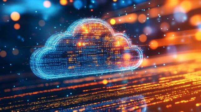 Digital Cloud Storage Concept with Tiered Levels