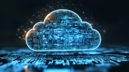 Digital Cloud with Floating Codes in Soft Light