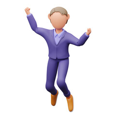Businessman celebration 3d illustration