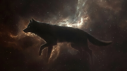 Wolf nebulosa galaxy design image. Nebulosa. Illustration