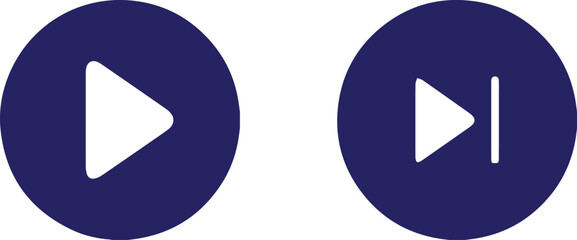 Set of play buttons icons. Video audio player. Vector icons isolated on background white. Play button. Icon for design.