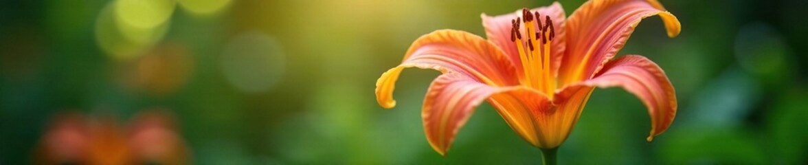 The underside of a lily flower with its stem and roots, serenity, garden