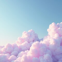 Soft lavender clouds float gently across a pale blue sky with a few wispy strands, airy feel, calming hues, soft colors