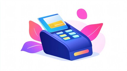 Modern Credit Card Swipe Machine for Online Payment Transactions