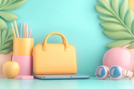 Explore back-to-school tech deals with our brightly colored sale booth featuring laptops and gadgets for students Discover the latest in modern education with our tech-savvy aesthetic, perfect for