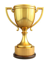 gold cup isolated cut out on the transparent background