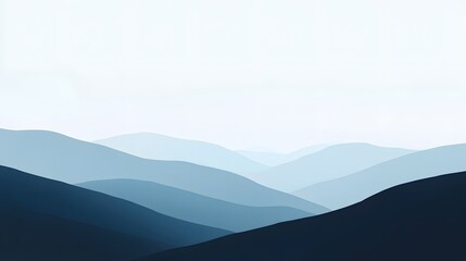 Fototapeta premium Serene Blue Mountain Range Abstract Landscape