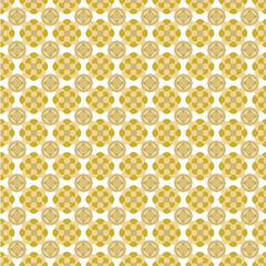 Bright yellow geometric flowers pattern for background