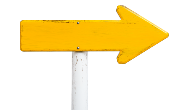 yellow wooden signpost guide board, arrow shaped street sign board, cutout png