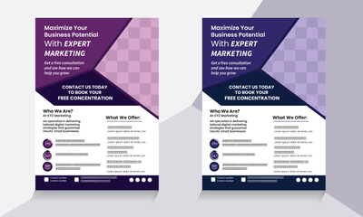Obraz premium A corporate business promotional flyer template.