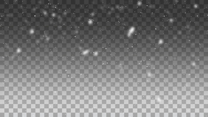 Christmas snow falling snowflakes on dark background vector. Realistic snowflakes winter snowfall.