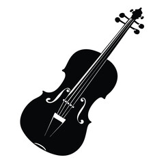 Fototapeta premium Black Violin Silhouettes Shape Design EPS