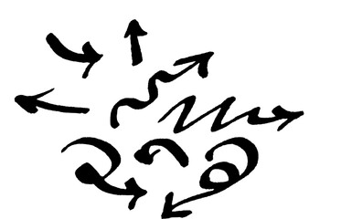 vector hand drawn arrow line with black and white style