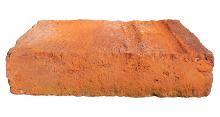 Single Red Brick Isolated on Transparent Background