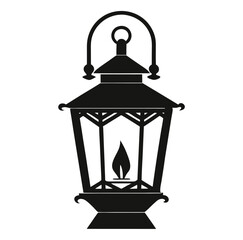 Vintage Lantern Silhouette, Black, EPS Vector