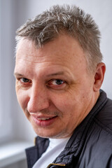 distorted face of sad and grieved very upset person, dissatisfied with his hard fate