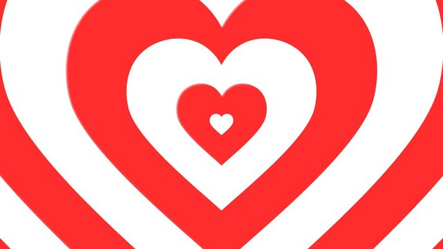 Red hearts background looping animated. 4K resolution