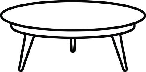 coffee table icon vector line art