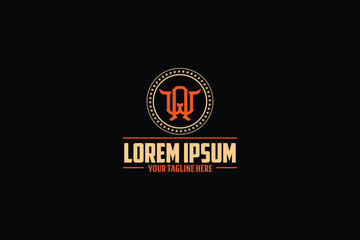 Abstract letter A and W vector monogram logo template