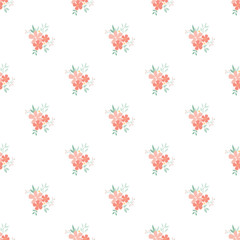 Happy decor with little flowers and heart symbols.