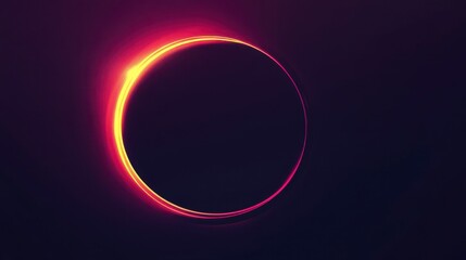 Obraz premium Neon Circle Glowing Abstract Dark Background