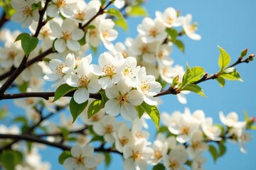 Tree covered with vanilla flowers in full bloom, blossoming, tree