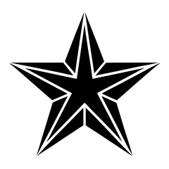 Fototapeta premium Black star silhouette vector on white background.