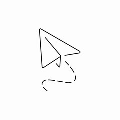 paper plane message icon sign vector