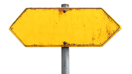 old blank rustic road sign, street guide sign board, metal signpost, cutout png