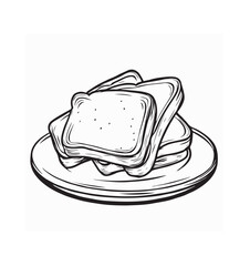 French Toast Breakfast Vector Art, Icons, and Graphics isolated on white background.