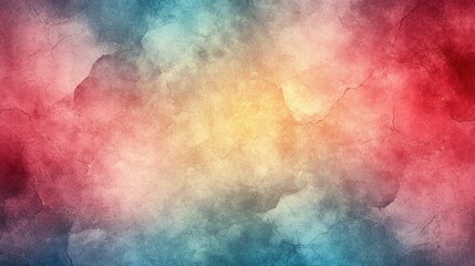 Fototapeta premium Abstract textured background with a blend of red, blue, and yellow hues.