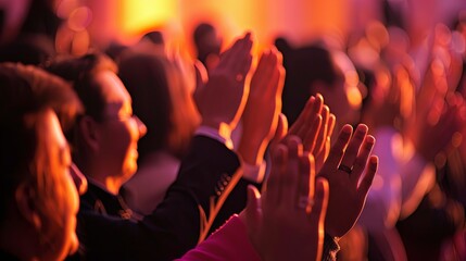 Close-up of recognition celebration