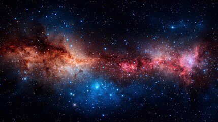 Vibrant Cosmic Scene Featuring Colorful Nebulae and Stars in Deep Space, Displaying the Beauty and Mystery of Our Universe
