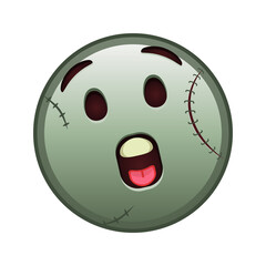 Fototapeta premium Face with open mouth Large size of zombie halloween emoji
