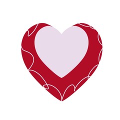 red and pink heart on white background