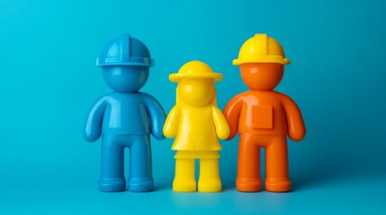 Colorful Safety Figures on Isolated Background