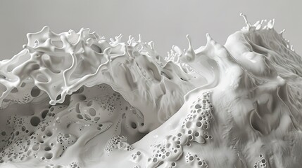 Abstract White Liquid Splash Design Formation