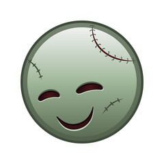 Smiling face with laughing eyes Large size of zombie halloween emoji