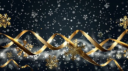 Naklejka premium Festive winter snowflakes