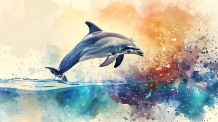 Fototapeta premium dolphin jumping out of water