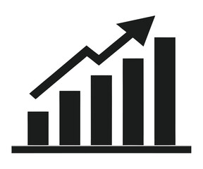 Upward Trend Black Silhouette Bar Graph