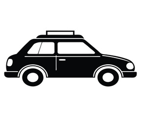 Black Car Silhouette Roof Rack EPS Vector