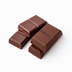 Fototapeta premium chocolate pieces isolated on white background
