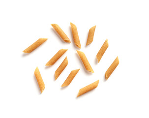 Raw Brown Pasta, Wholegrain Penne, Dry Whole Grain Noodle, Raw Spelt Macaroni, Healthy Italy Food