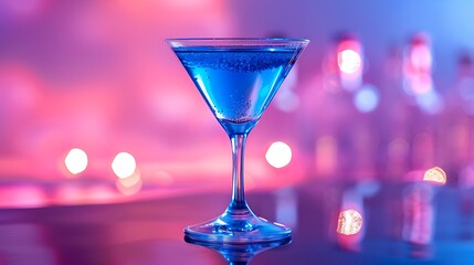 Angelo Azzuro cocktail isolated on a lighted soft background