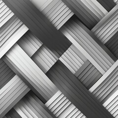Obraz premium A textured pattern of interwoven gray and white strips, creating a modern design aesthetic.