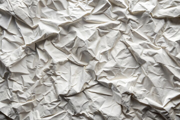 Fototapeta premium crumpled White paper texture background, showcasing a wrinkled and uneven surface for a unique visual effect, Textured background of crumpled white paper