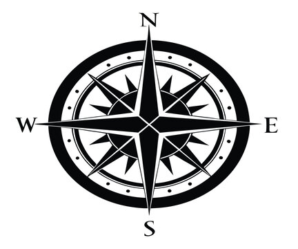 recommend clip art: Black Compass Silhouette Cardinal Directions Graphic