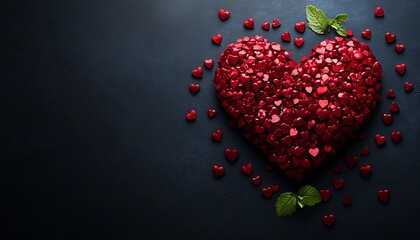 A Heart-Shaped Object with Small Hearts and Leaves – A Whimsical and Romantic Love Symbol.

